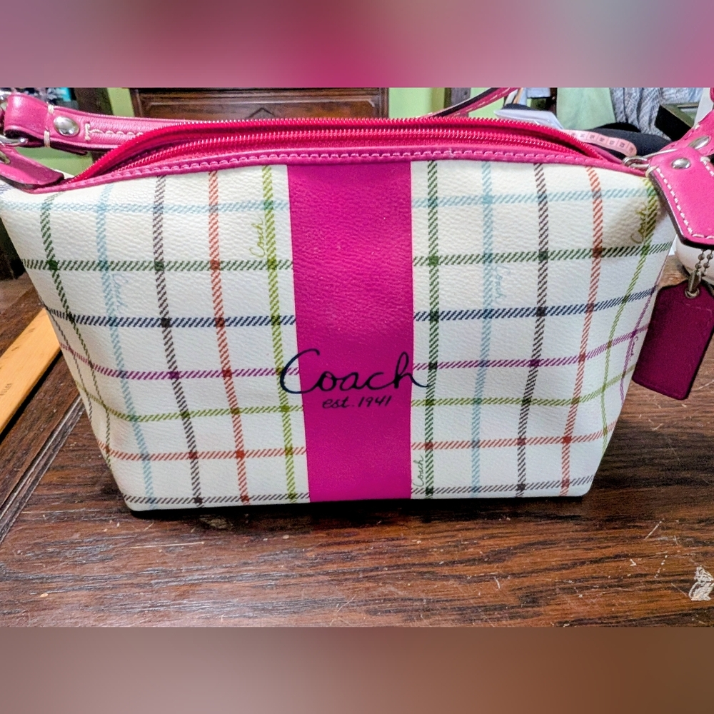 Coach Heritage Multicolor Plaid Shoulder Bag